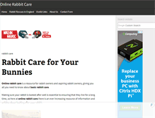 Tablet Screenshot of onlinerabbitcare.com